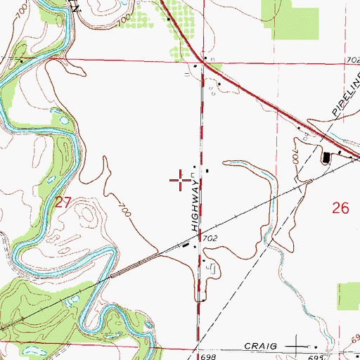 Topographic Map of Scovell Cemetery, MI