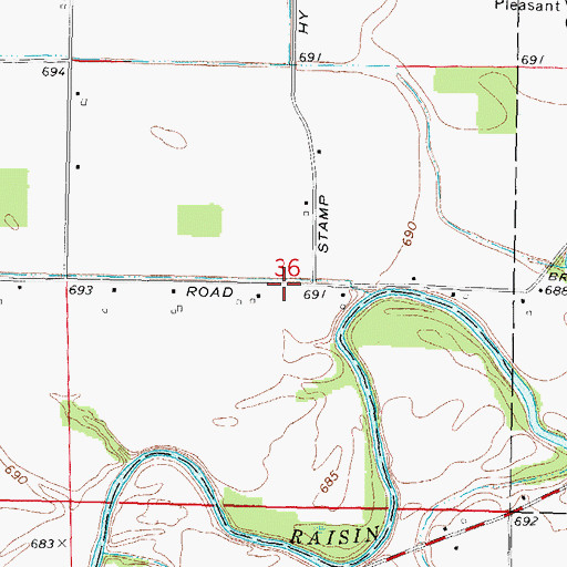 Topographic Map of Goff Cemetery, MI