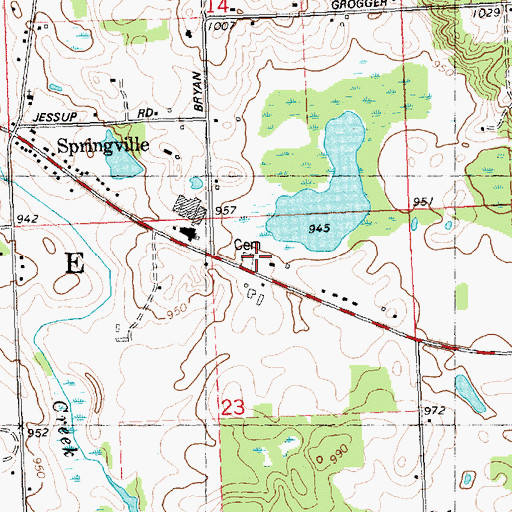 Topographic Map of Springville Cemetery, MI