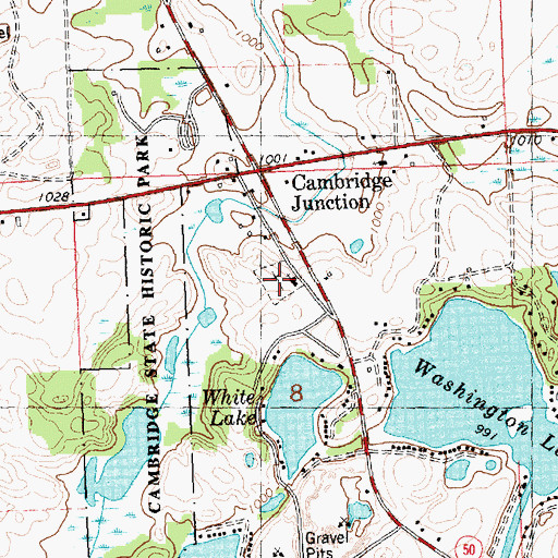 Topographic Map of Cambridge Junction Cemetery, MI