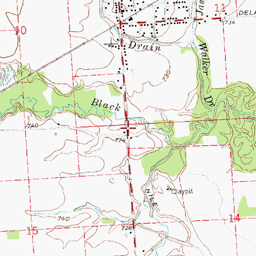 Topographic Map of Brock Cemetery, MI