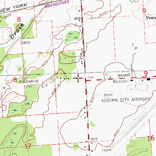Topographic Map of County Poor House Cemetery, MI