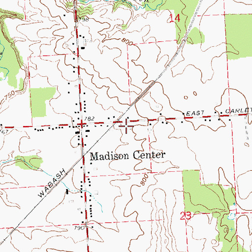 Topographic Map of Madison Center Cemetery, MI
