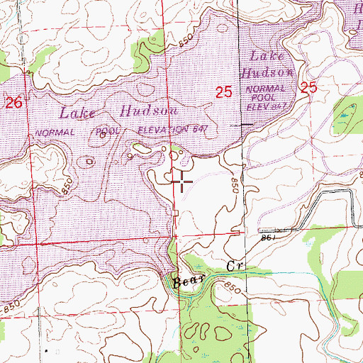 Topographic Map of Lake Hudson State Park, MI