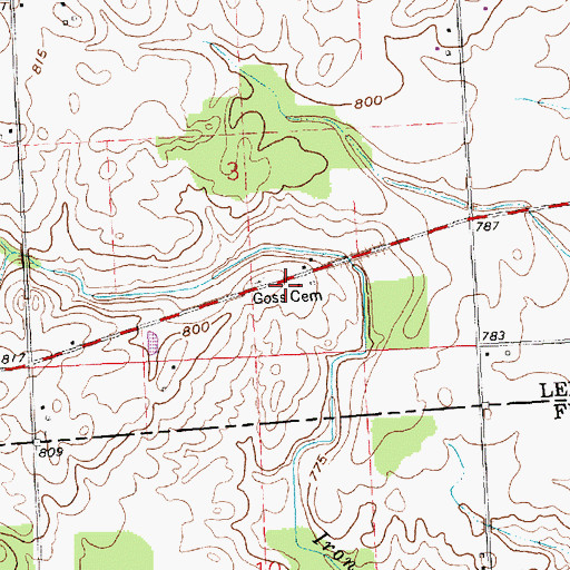 Topographic Map of Woodworth Cemetery, MI
