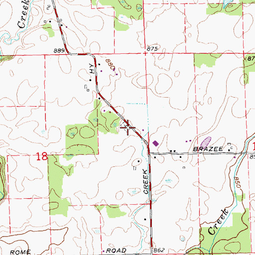 Topographic Map of West Adrian Cemetery, MI