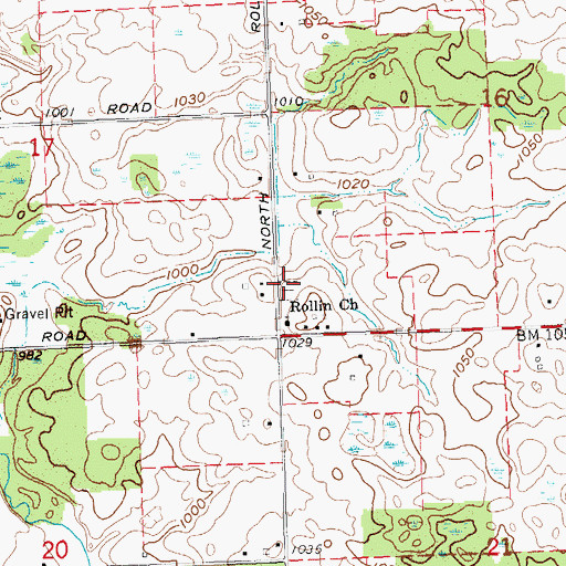 Topographic Map of Quaker Cemetery, MI