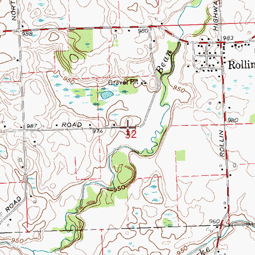 Topographic Map of Fitts Cemetery (historical), MI
