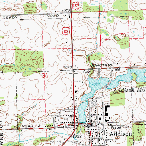 Topographic Map of Friends Cemetery, MI
