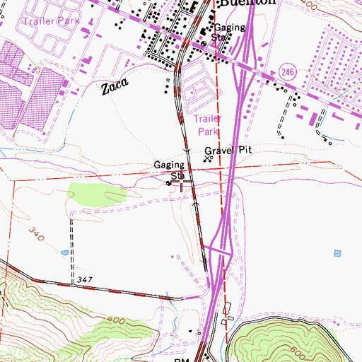 Topographic Map of Nojoqui Creek, CA