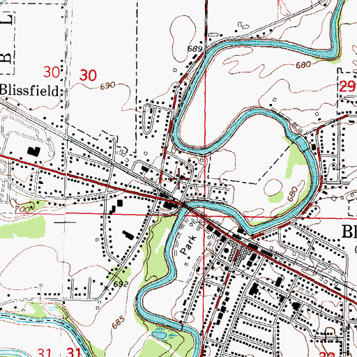 Topographic Map of First Presbyterian Church Historical Marker, MI
