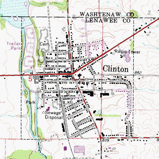 Topographic Map of Saint John's Episcopal Church Historical Marker, MI