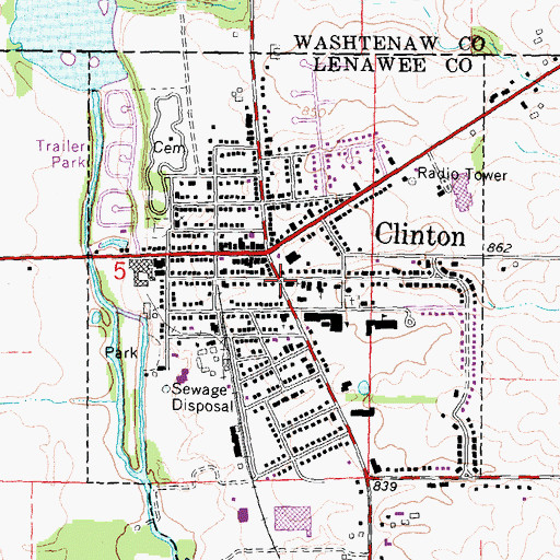 Topographic Map of Jira Payne House Historical Marker, MI