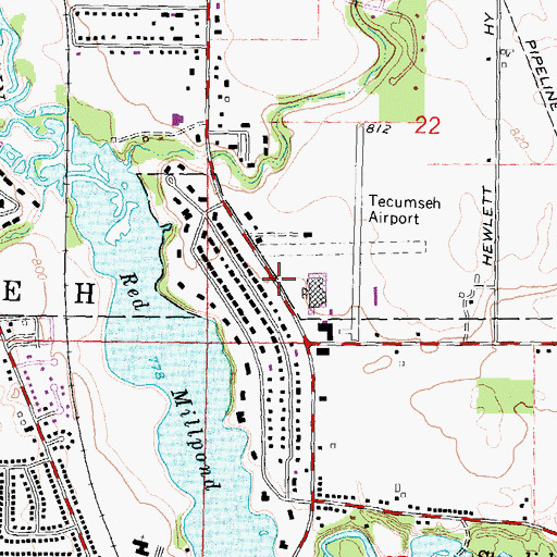 Topographic Map of Al Meyers Airport Historical Marker, MI