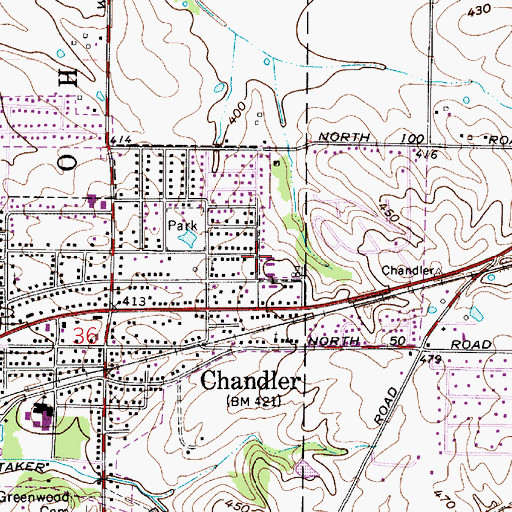 Topographic Map of Faith Free Will Baptist Church, IN
