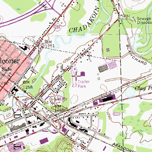 Topographic Map of Falconer Mobile Home Park, NY