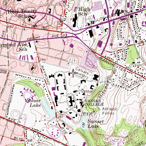 Topographic Map of All Campus Dining Center, NY