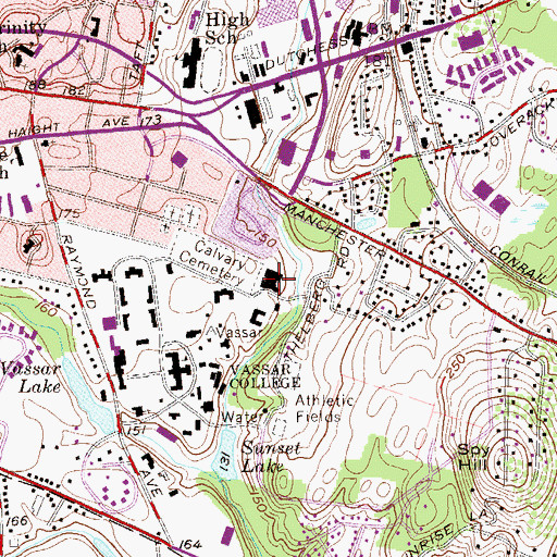 Topographic Map of Kenyon Hall, NY