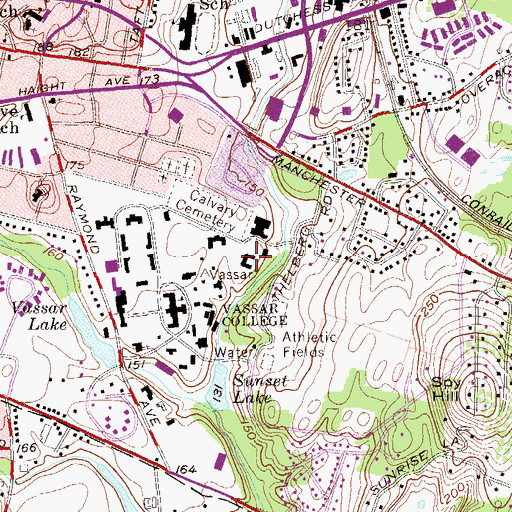 Topographic Map of Blodgett Hall, NY