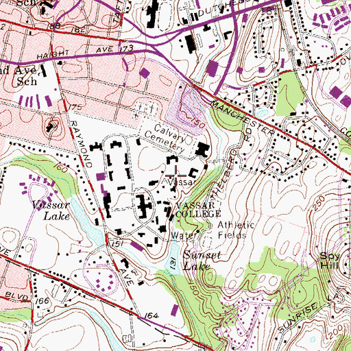 Topographic Map of Maria Mitchell Observatory, NY