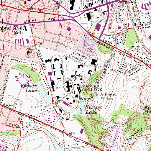 Topographic Map of Ely Hall, NY