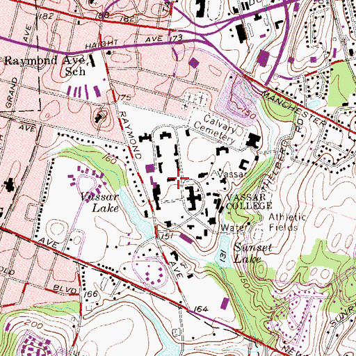 Topographic Map of Rockefeller Hall, NY