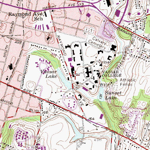 Topographic Map of Taylor Hall, NY