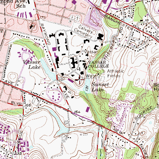 Topographic Map of Sanders Physics Building, NY