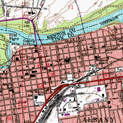 Topographic Map of Albany Christian School, OR