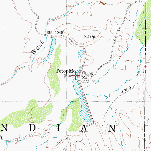 Topographic Map of Totopitk, AZ