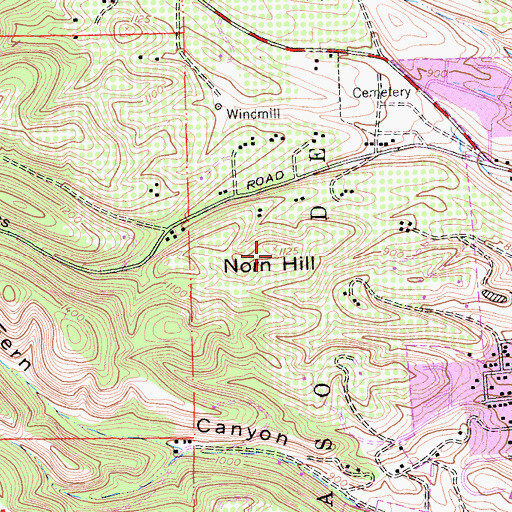 Topographic Map of Norn Hill, CA