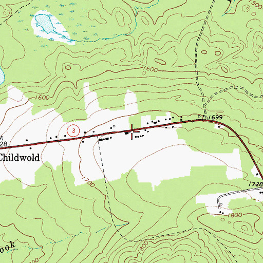 Topographic Map of Childwold School (historical), NY