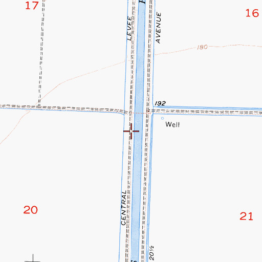 Topographic Map of North Central Levee, CA