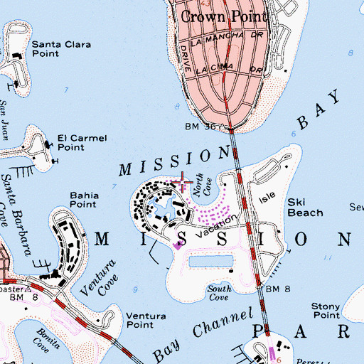 Topographic Map of North Cove, CA