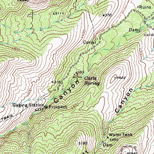 Topographic Map of Carls Spring, AZ