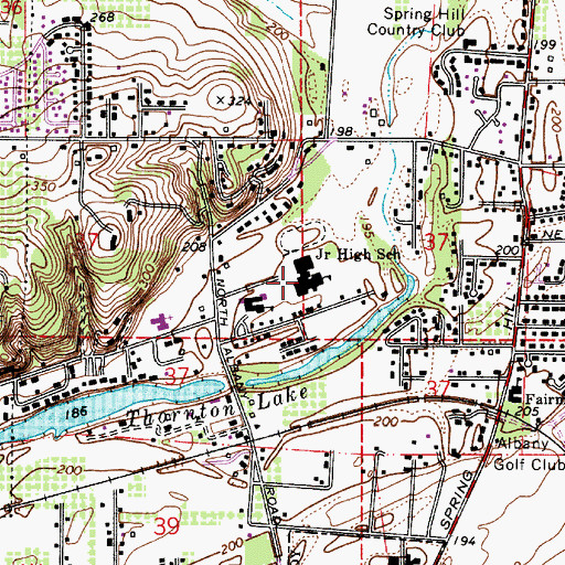 Topographic Map of North Albany Middle School, OR