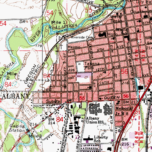 Topographic Map of Takena Elementary School, OR