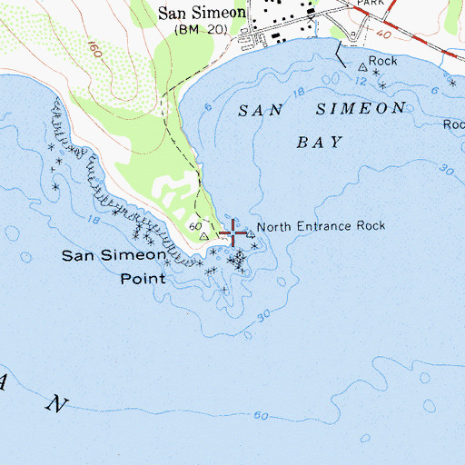 Topographic Map of North Entrance Rock, CA