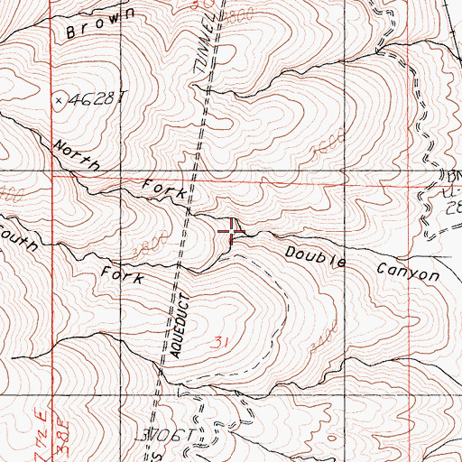 Topographic Map of North Fork Double Canyon, CA