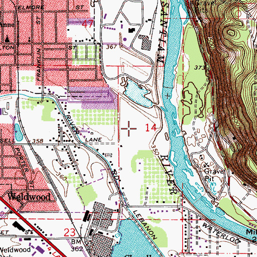 Topographic Map of Riverview Elementary School, OR