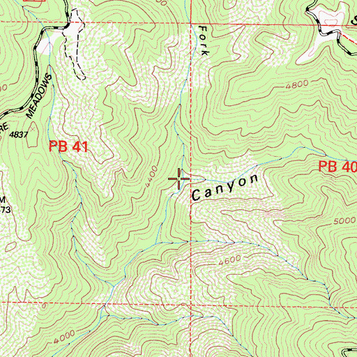Topographic Map of North Fork Fish Canyon, CA