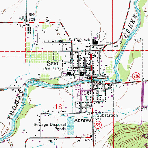Topographic Map of Scio Middle School, OR