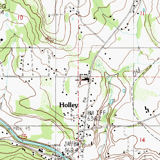 Topographic Map of Holley Elementary School, OR