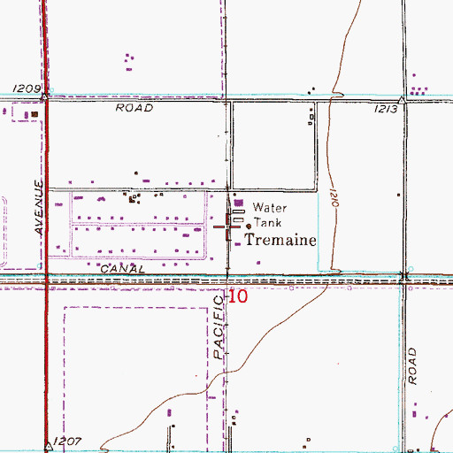 Topographic Map of Tremaine, AZ