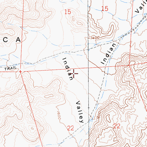 Topographic Map of North Fork Indian Valley, CA