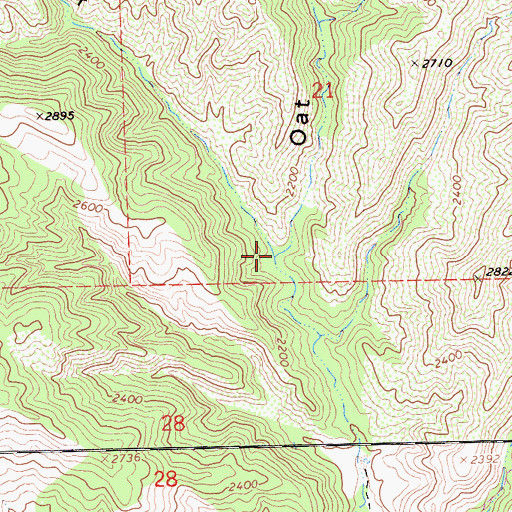 Topographic Map of North Fork Oak Canyon, CA