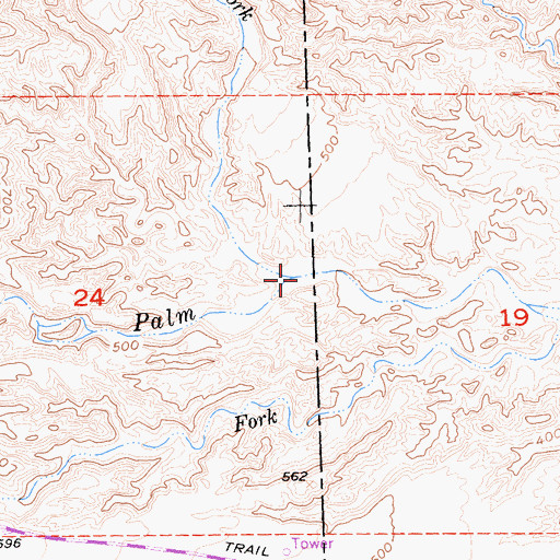 Topographic Map of North Fork Palm Wash, CA