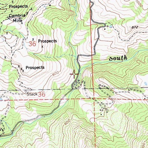 Topographic Map of North Fork San Simeon Creek, CA