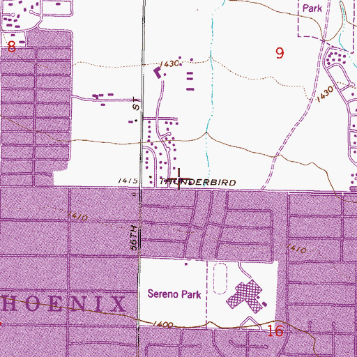 Topographic Map of Phoenix Fire Department Station 31, AZ