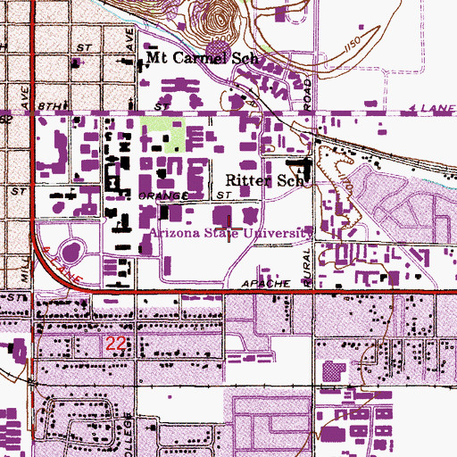 Topographic Map of Ross-Blakley Law Library, AZ